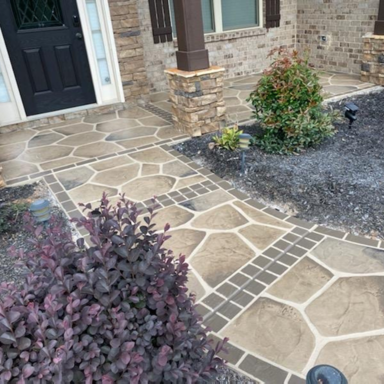Stone Stamped Concrete Walkway